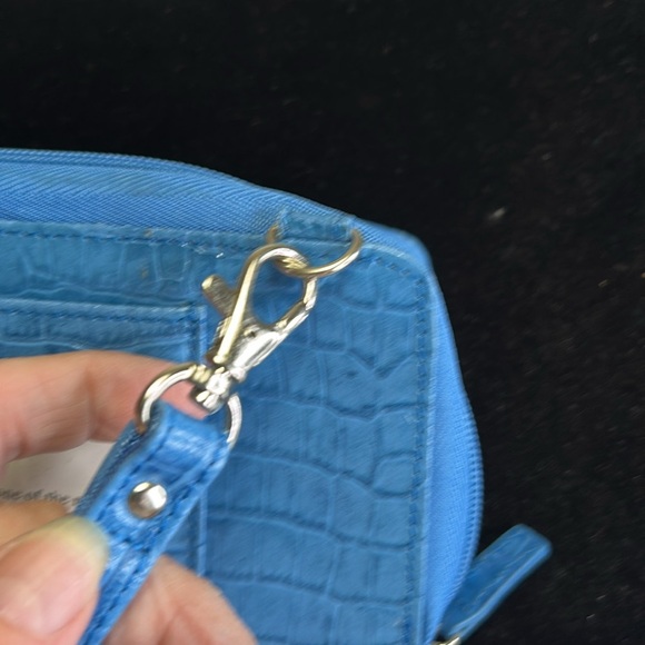 WALLEBE THE ORIGINAL NEW BLUE TEXERD LEATHER ACCORDION STYLE FUNCTIONAL WALLET - Picture 12 of 16